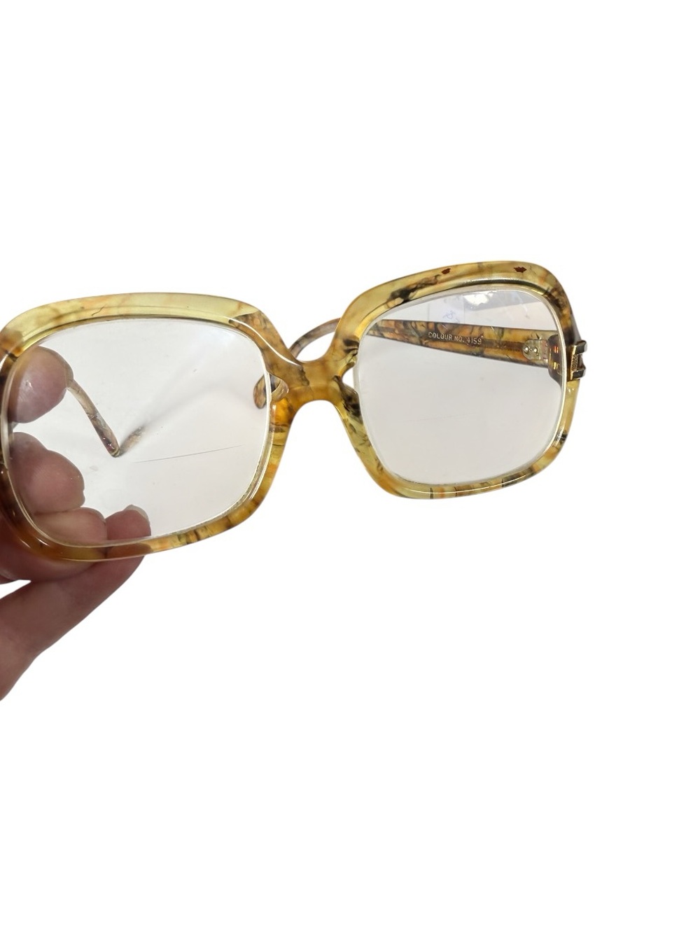 Vintage Yellow Tortoiseshell Oversized Women's Glasses